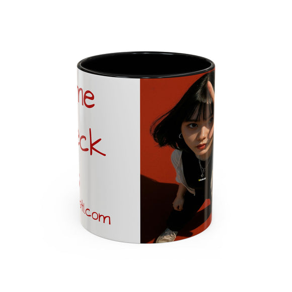 Come Check This, Accent Coffee Mug – Bold Red Portrait Design (11/15oz)