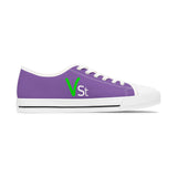 Violet St Womens Low Top Sneakers — Purple 'VSt' Logo Casual Canvas Shoes